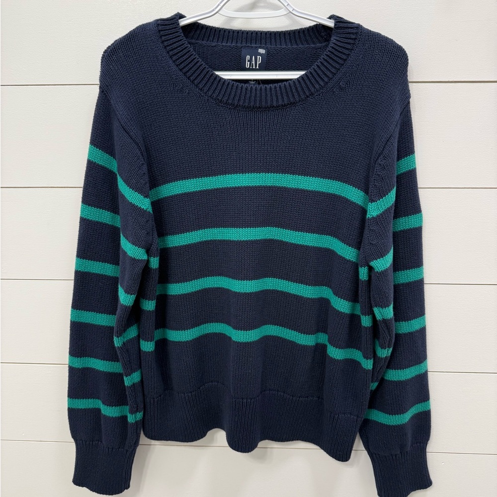 GAP Women’s Blue & Green Striped Sweater